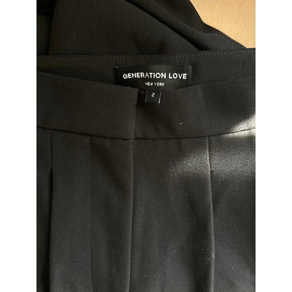 Generation Love Jenise High Rise Pleated Cropped Crepe Pants size 2 Black - Picture 10 of 10